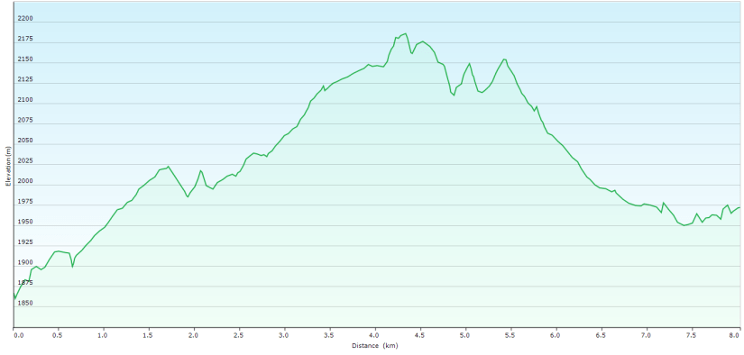 Elevação do dia 2 - travessia Aiuruoca a Maringá (Serra da Mantiqueira)