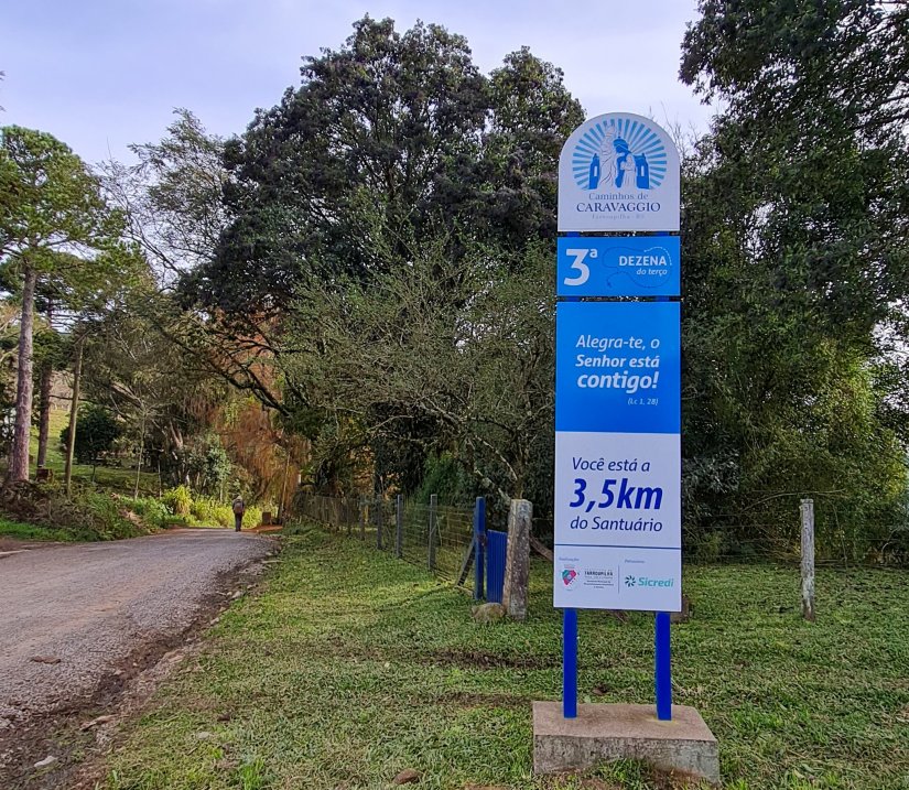 sinalização Caminho de Caravaggio